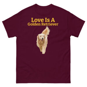 Zoo Media Golden Retriever(Love is a Golden Retriever/Front Design) Men's classic tee