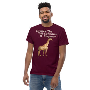 Zoo Media Giraffe(Giraffes: The True Definition of Elegance/Front Design) Men's classic tee