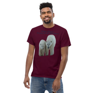 Zoo Media Polar Bear(Polar Bears: Beauty in the Bleakness/Front Design) Men's classic tee